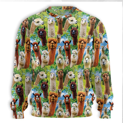 Alpaca Sweatshirt, 3D All Over Print Stay Cool Alpaca Crewneck Pullover for Men Women, Funny Alpaca Lover Gift - Netecom