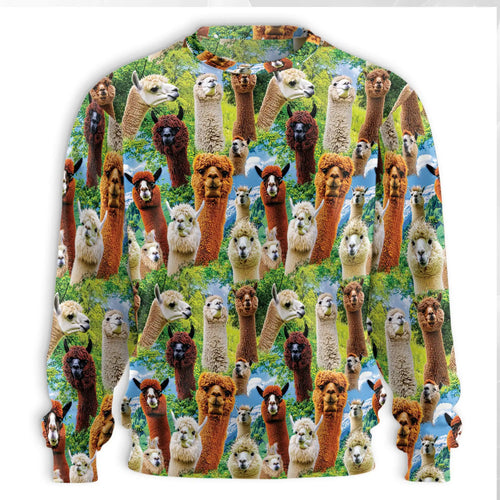 Alpaca Sweatshirt, 3D All Over Print Stay Cool Alpaca Crewneck Pullover for Men Women, Funny Alpaca Lover Gift - Netecom
