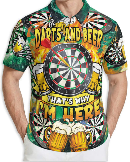 Darts And Beer Polo Shirt for Men-Dart Player Pub Game Beer Lover Shirt | Netecom