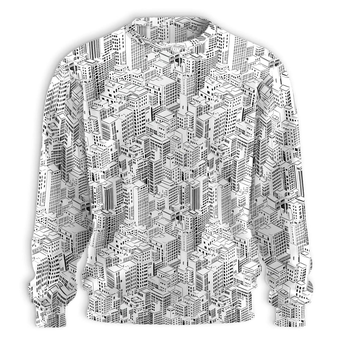City Buildings Sweatshirt, 3D All Over Print Urban Architecture Crewneck Pullover for Men Women, City Lover Gift - Netecom