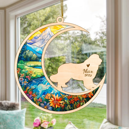 Netecom Newfoundland Dog Memorial Suncatcher, Personalized Newfoundland Christmas Ornament, Dog Grief Gift, Bereavement Gifts for Loss of Pet, Dog Death Sympathy Gift for Pet Loss Sun Catchers