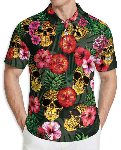 Skull Pineapple Polo Shirt – Tropical Gothic Style | Netecom