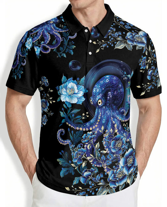 Blue Octopus Polo Shirt | Netecom