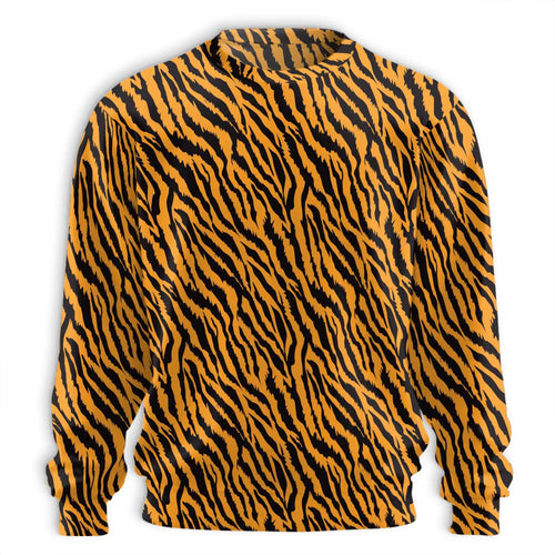 Tiger Print Sweatshirt, 3D All Over Print Wild Animal Crewneck Pullover for Men Women, Tiger Lover Gift - Netecom