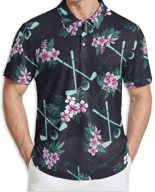 Golf Tropical Polo Shirt – Floral Fairway Print | Netecom