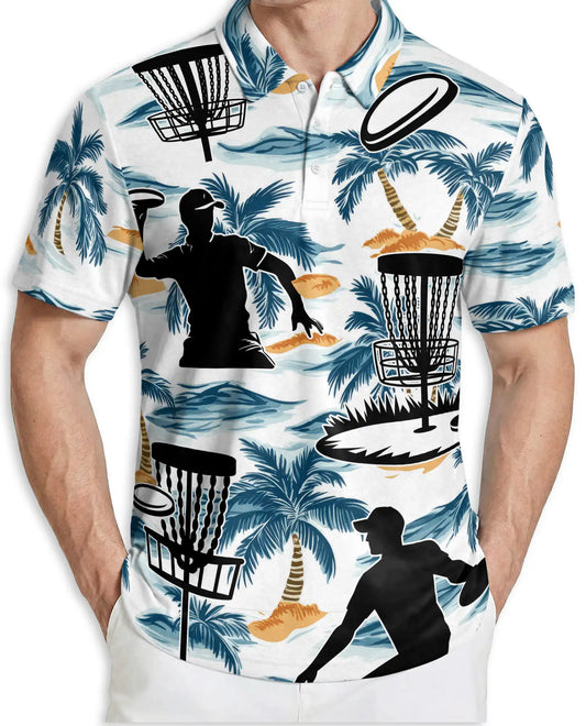 Disc Golf Tropical 3D Polo Shirt for Men – Island Sports Beach Style | Netecom