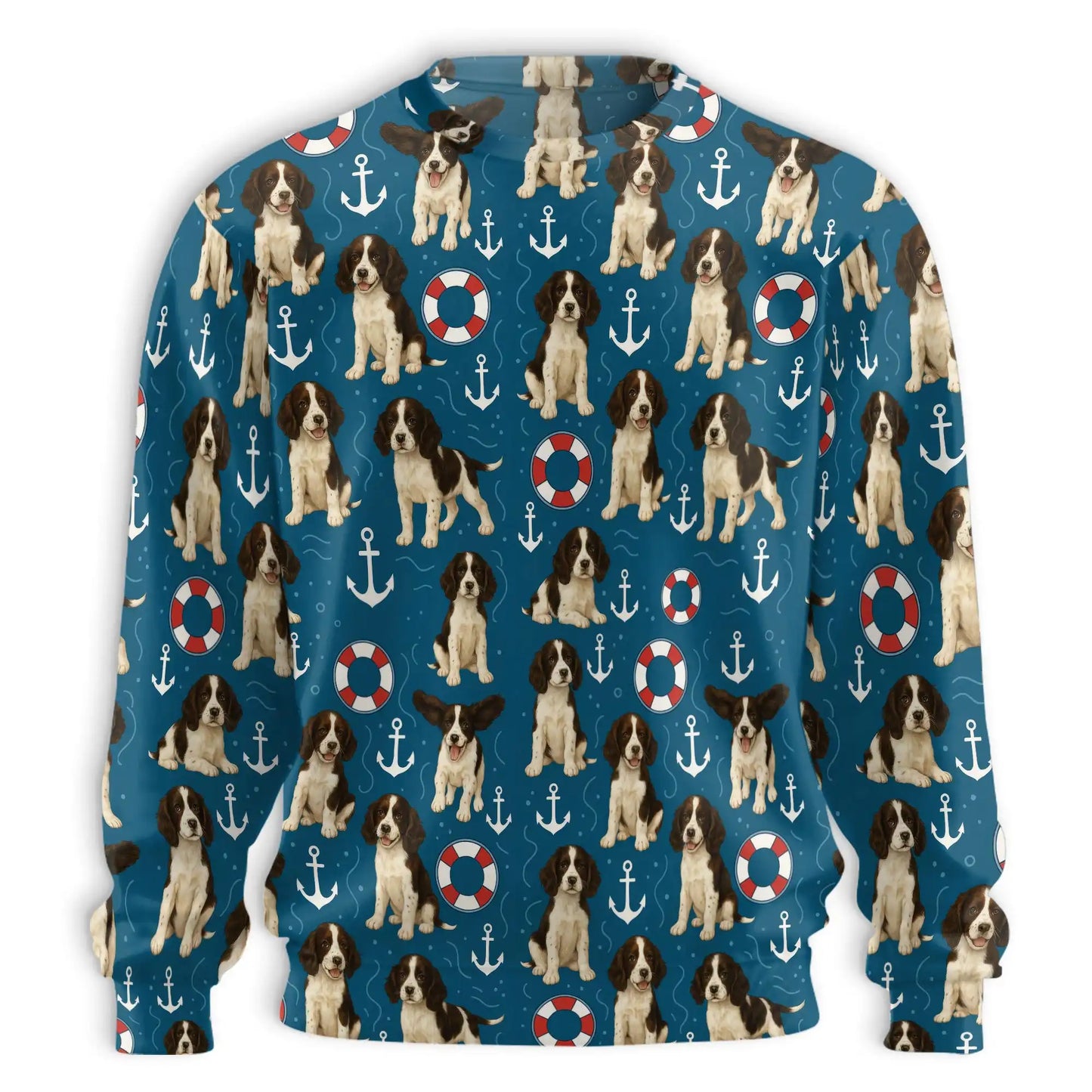 English Springer Spaniel Sweatshirt, 3D All Over Print Hunting Dog Crewneck Pullover for Men Women, Springer Spaniel Lover Gift - Netecom