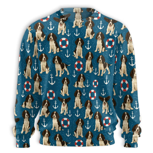 English Springer Spaniel Sweatshirt, 3D All Over Print Hunting Dog Crewneck Pullover for Men Women, Springer Spaniel Lover Gift - Netecom