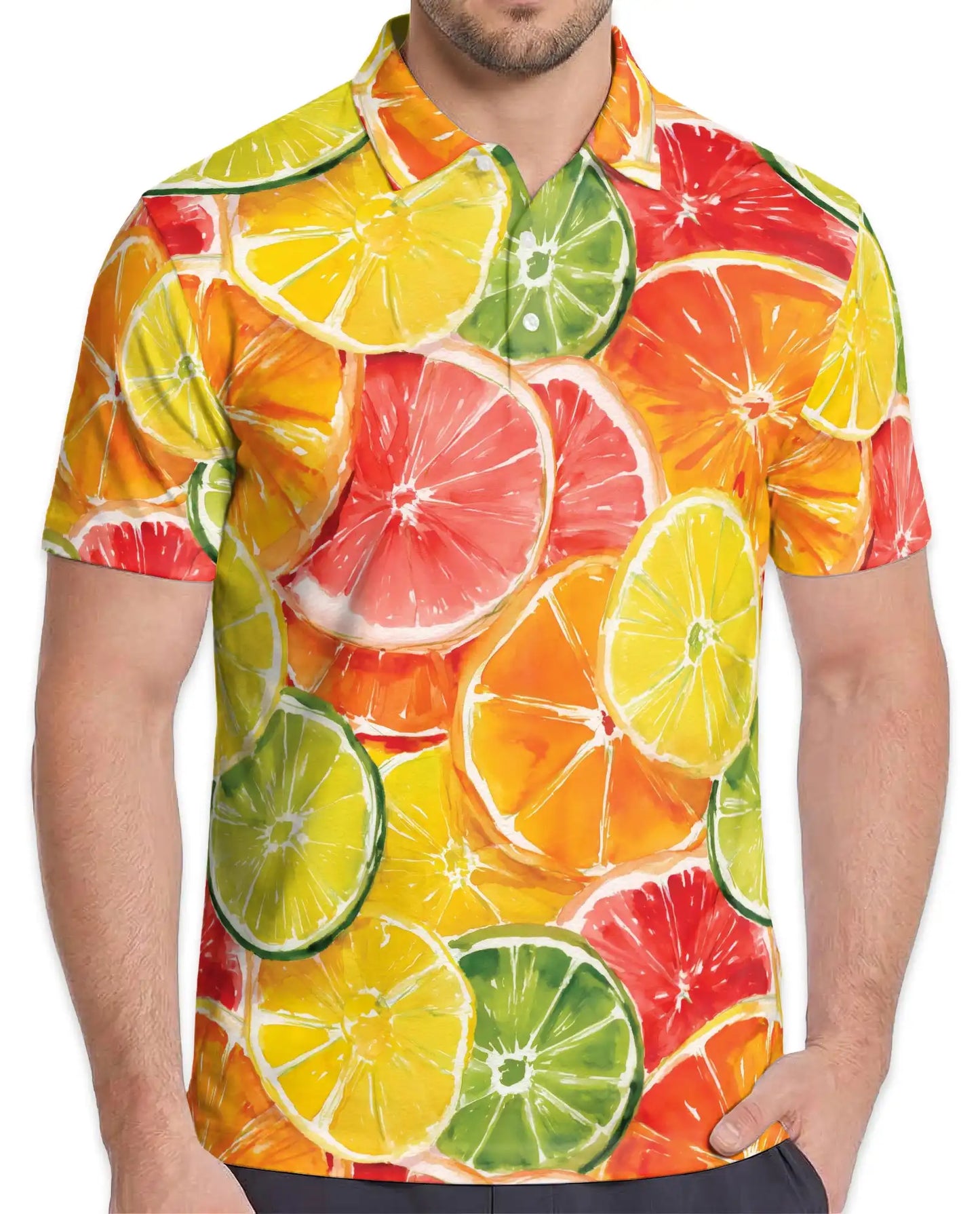 Citrus Slice Polo Shirt for Men – Fresh Summer Style | Netecom