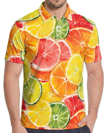 Citrus Slice Polo Shirt for Men – Fresh Summer Style | Netecom