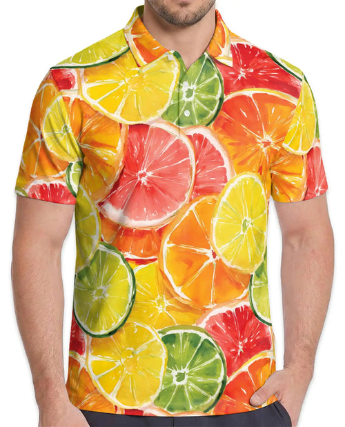 Citrus Slice Polo Shirt for Men – Fresh Summer Style | Netecom