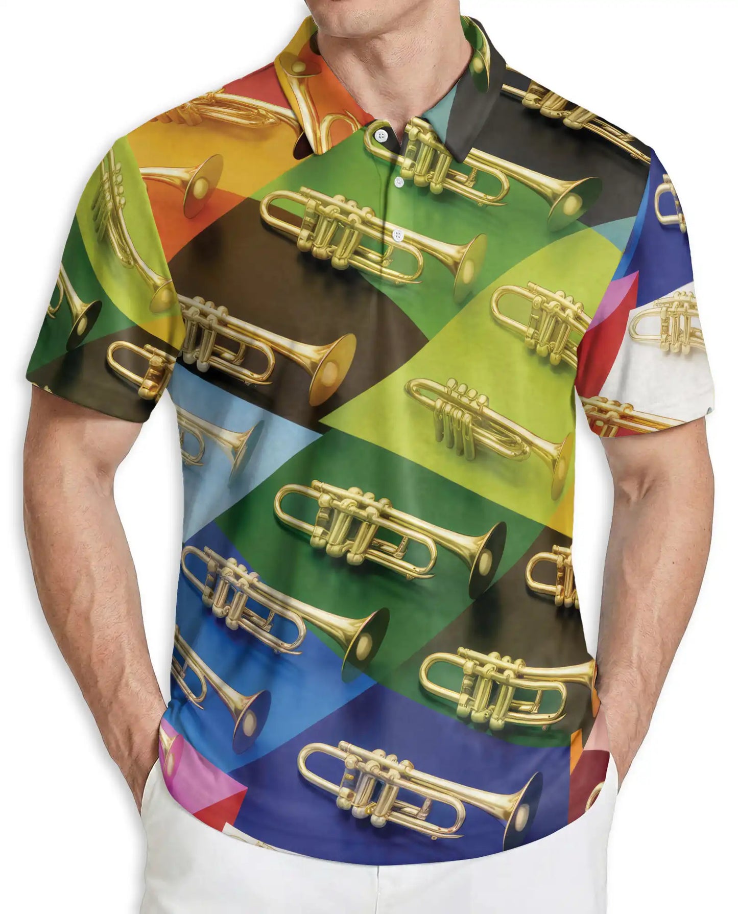 Trumpet Music Hawaiian Polo Shirt | Netecom