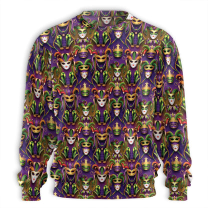 Mardi Gras Sweatshirt, 3D All Over Print Carnival Crewneck Pullover for Men Women, New Orleans Party Gift - Netecom