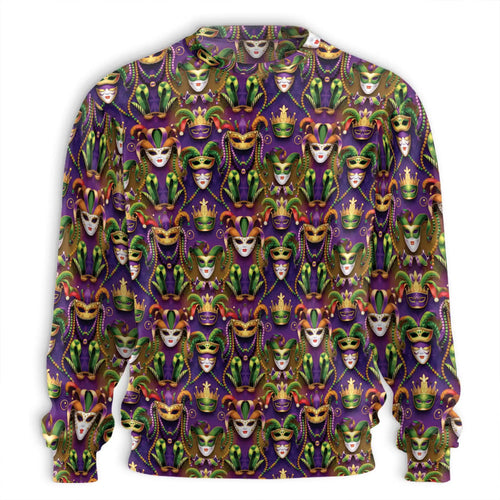 Mardi Gras Sweatshirt, 3D All Over Print Carnival Crewneck Pullover for Men Women, New Orleans Party Gift - Netecom