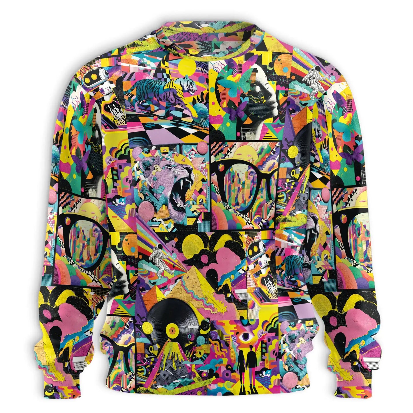 Graffiti Pop Art Sweatshirt, 3D All Over Print Street Art Abstract Crewneck Pullover for Men Women, Art Lover Gift - Netecom