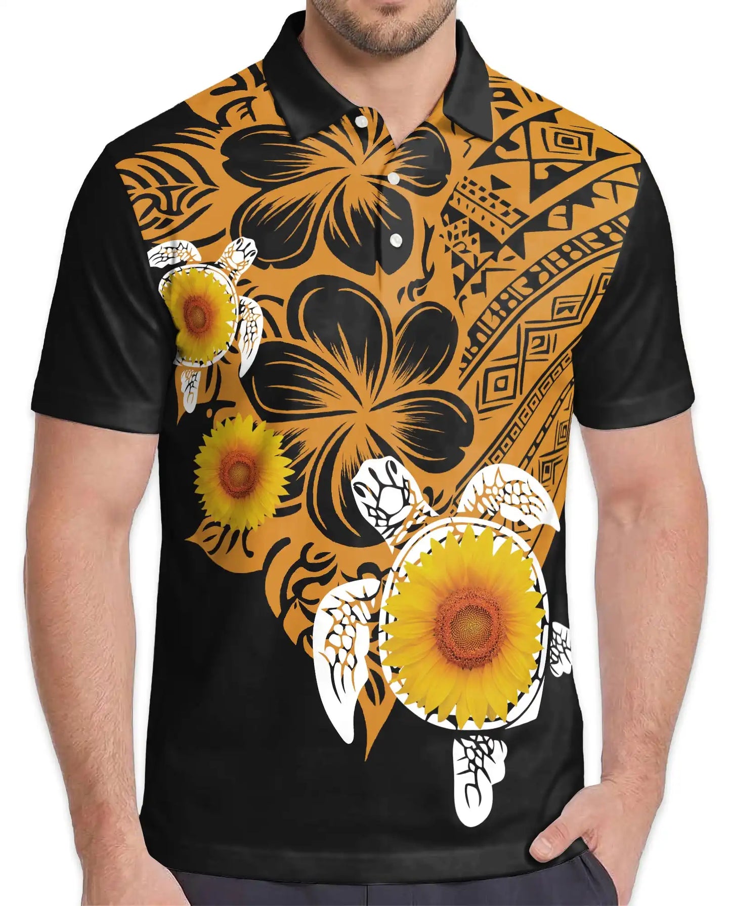 Polynesian Turtle Sunflower Polo | Netecom