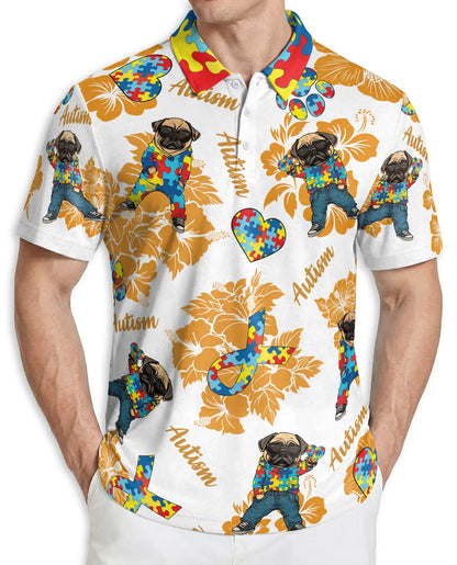 Autism Awareness Pug Polo Shirt – Puzzle Style | Netecom