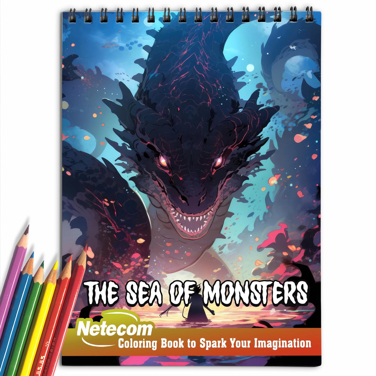 The Sea of Monsters Spiral Bound Coloring Book, Dive into the Abyss with 30 Enchanting Coloring Pages, Exploring the Mysterious World of the Sea of Monsters