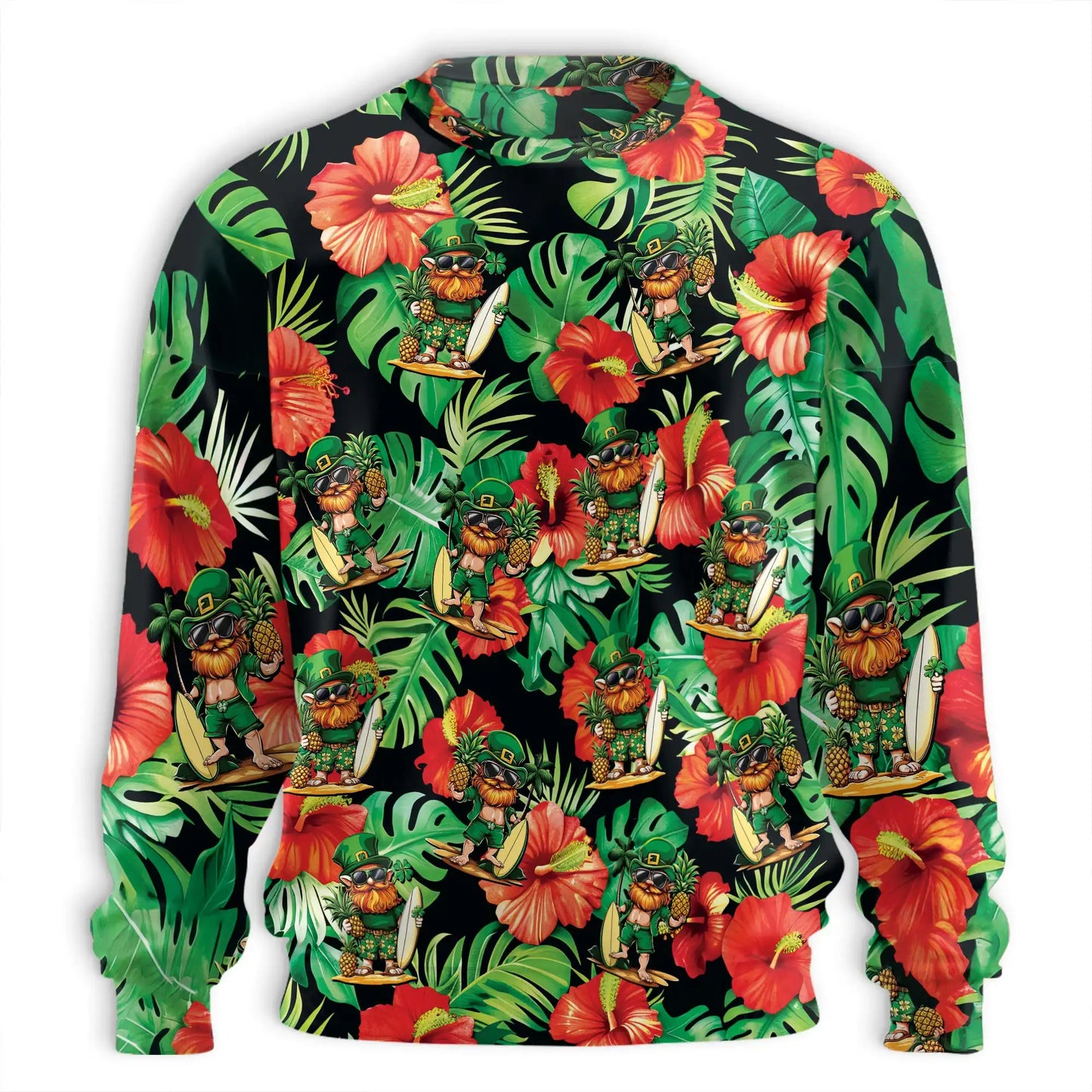 Irish Leprechaun Sweatshirt, 3D All Over Print Floral St Patrick’s Day Crewneck Pullover for Men Women, Irish Lover Gift - Netecom