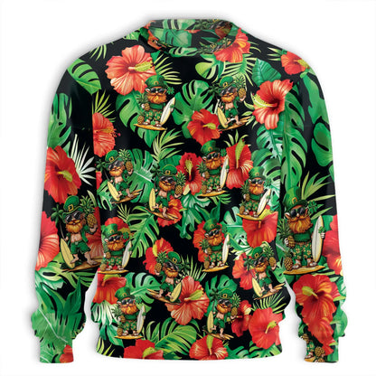 Irish Leprechaun Sweatshirt, 3D All Over Print Floral St Patrick’s Day Crewneck Pullover for Men Women, Irish Lover Gift - Netecom