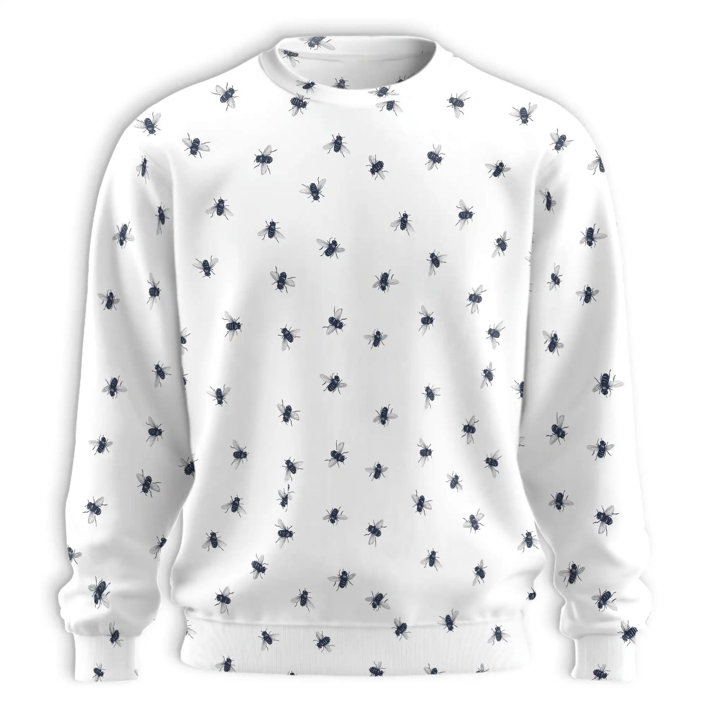 Housefly Pattern Sweatshirt, 3D All Over Print Insect Crewneck Pullover for Men Women, Fly Lover Gift - Netecom