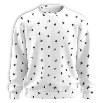 Housefly Pattern Sweatshirt, 3D All Over Print Insect Crewneck Pullover for Men Women, Fly Lover Gift - Netecom