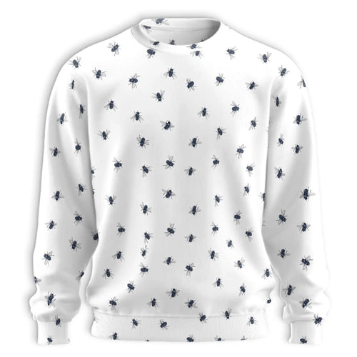 Housefly Pattern Sweatshirt, 3D All Over Print Insect Crewneck Pullover for Men Women, Fly Lover Gift - Netecom