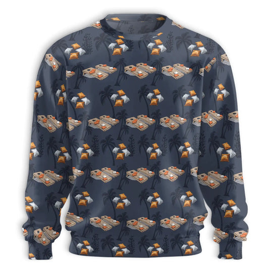 Cornhole Tree Sweatshirt, 3D All Over Print Outdoor Backyard Game Crewneck Pullover for Men Women, Cornhole Player Gift - Netecom