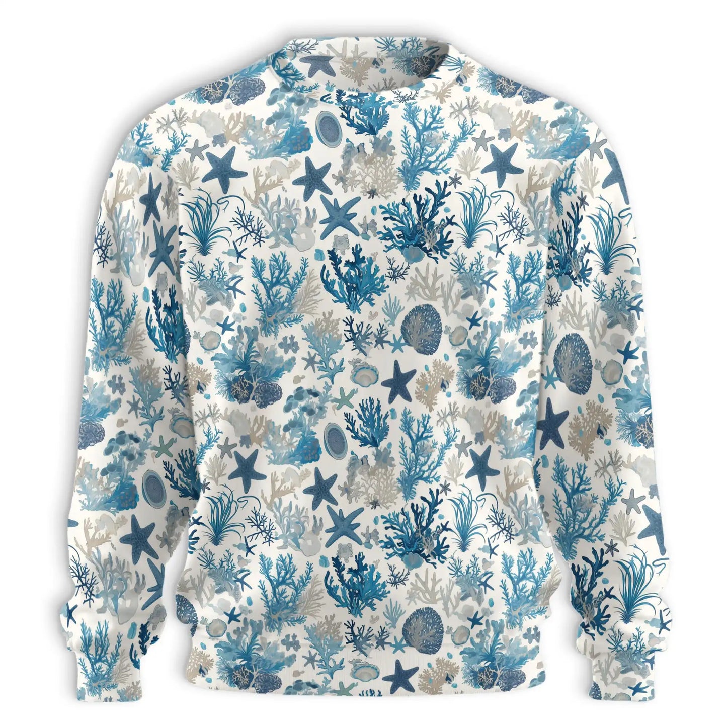 Coral Sweatshirt, 3D All Over Print Ocean Reef Crewneck Pullover for Men Women, Marine Life Lover Gift - Netecom
