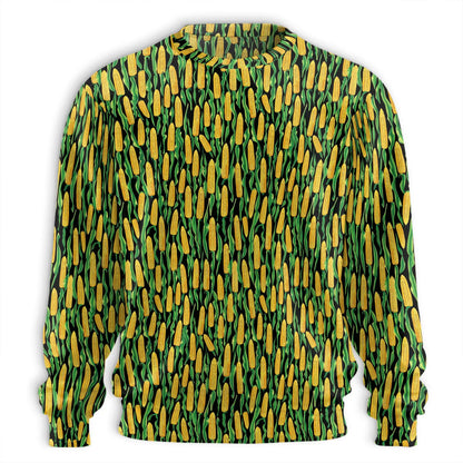 Corn Cob Sweatshirt, 3D All Over Print Agricultural Farm Crewneck Pullover for Men Women, Farmer Corn Lover Gift - Netecom