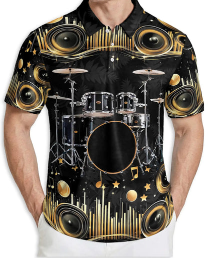 Drummer Music Lover Speaker Sound System Polo Shirt | Netecom