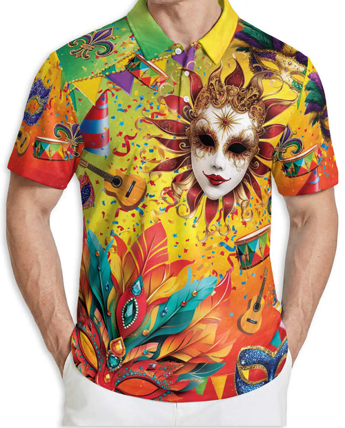 Mardi Gras Carnival Venetian Mask Celebration Polo Shirt | Netecom