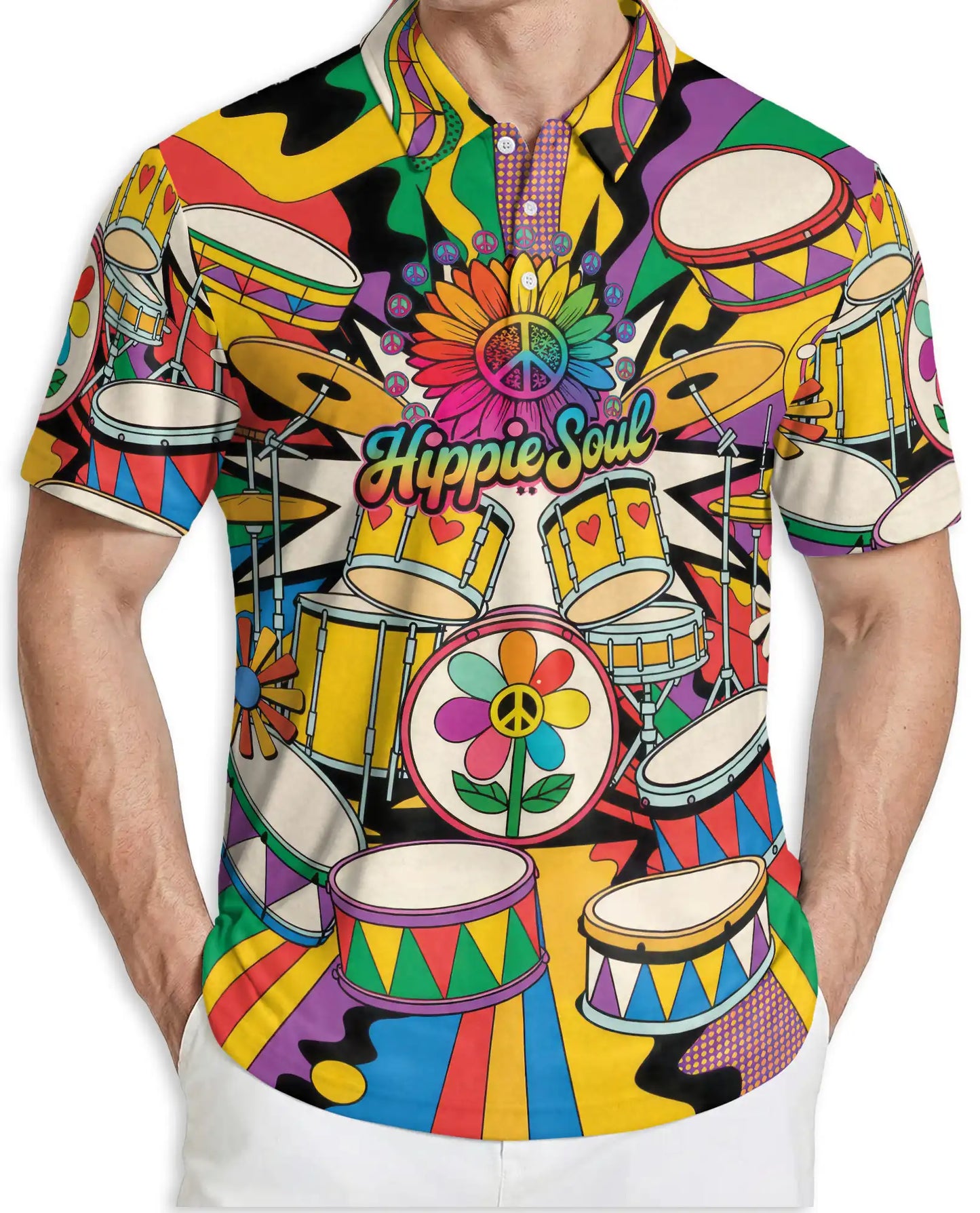 Hippie Drum Music Polo Shirt | Netecom