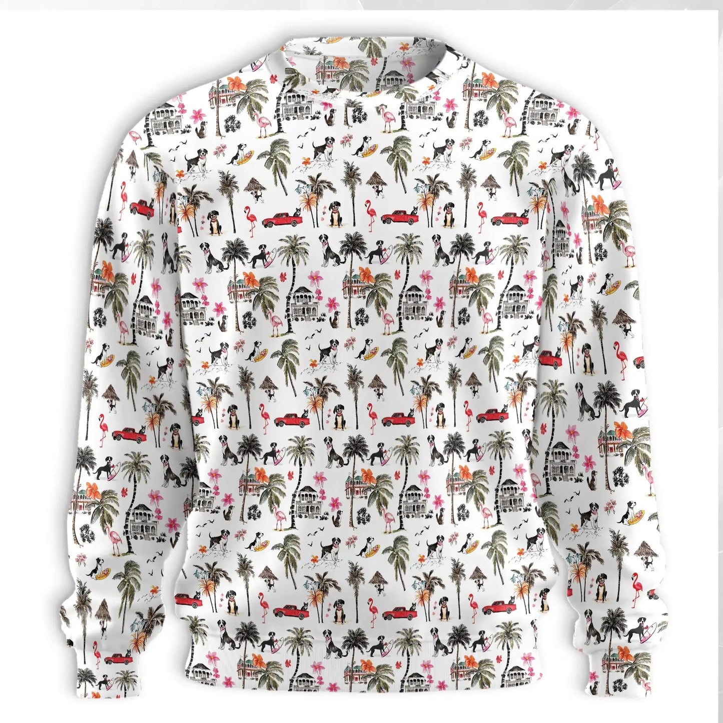 Rat Terrier Sweatshirt, 3D All Over Print Beach Dog Crewneck Pullover for Men Women, Coastal Dog Lover Gift - Netecom