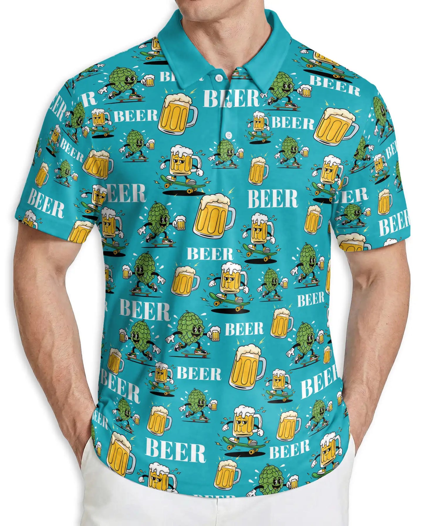 Beer Skate Polo Shirt – Funny Craft Beer Style | Netecom