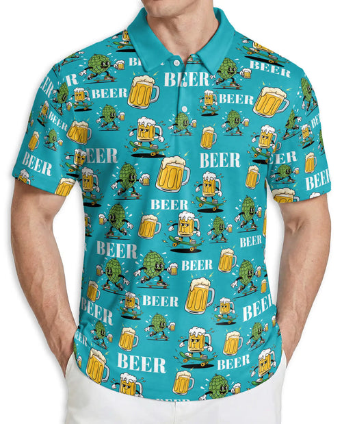 Beer Skate Polo Shirt – Funny Craft Beer Style | Netecom