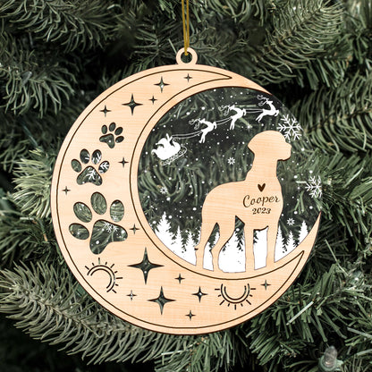 Netecom Vizsla Dog Memorial Suncatcher, Personalized Vizsla Christmas Ornament with Date Name, Bereavement Gifts for Loss of Pet, Dog Death Sympathy Gifts Pet Loss Sun Catchers, Dog Grief Gift