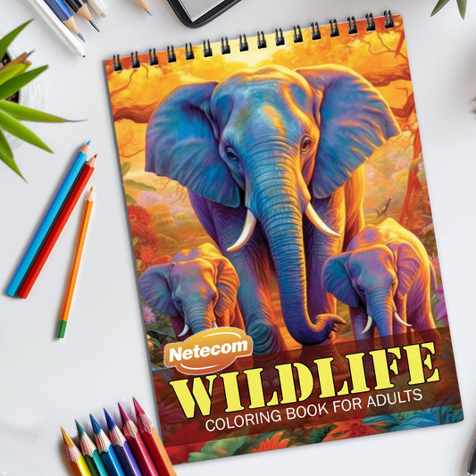 Wildlife Spiral Bound Coloring Book, Diverse Wildlife Scenes for a Nature-Inspired Coloring Experience, Ideal for Animal Lovers and Art Enthusiasts