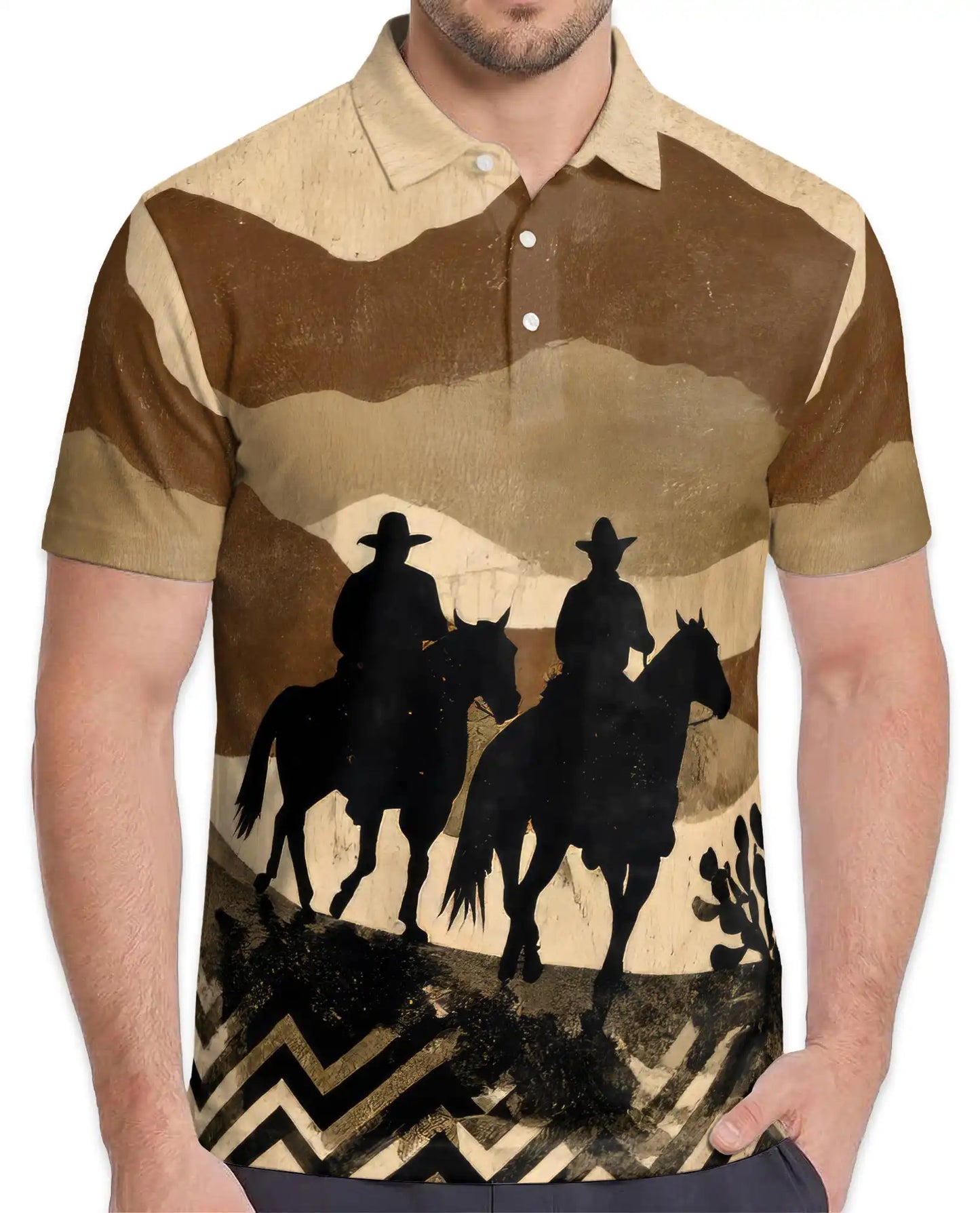 Western Cowboy Polo Shirt - Rustic Ranch Rider Style | Netecom