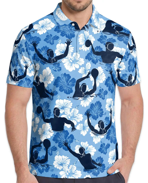 Tropical Water Polo Polo Shirt - Hawaiian Sports Summer Style | Netecom