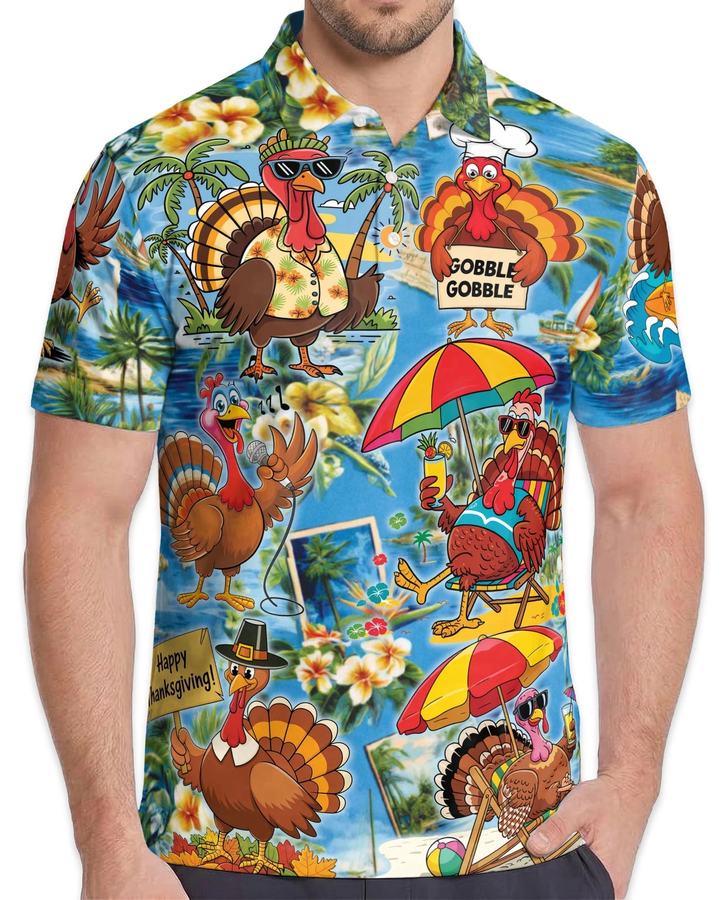 Thanksgiving Turkey Polo Shirt for Men – Fall Holiday Style | Netecom