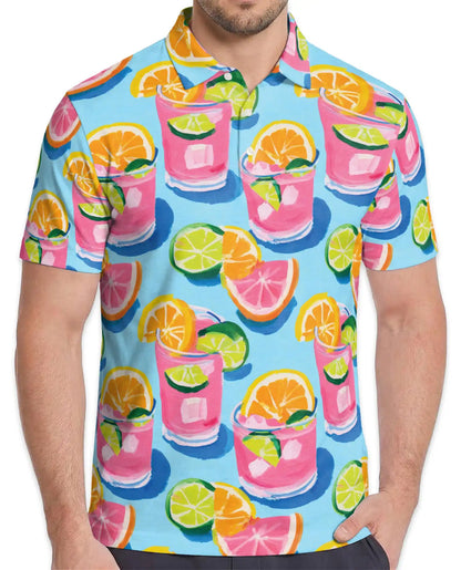 Citrus Cocktail Polo Shirt for Men – Summer Party Style | Netecom