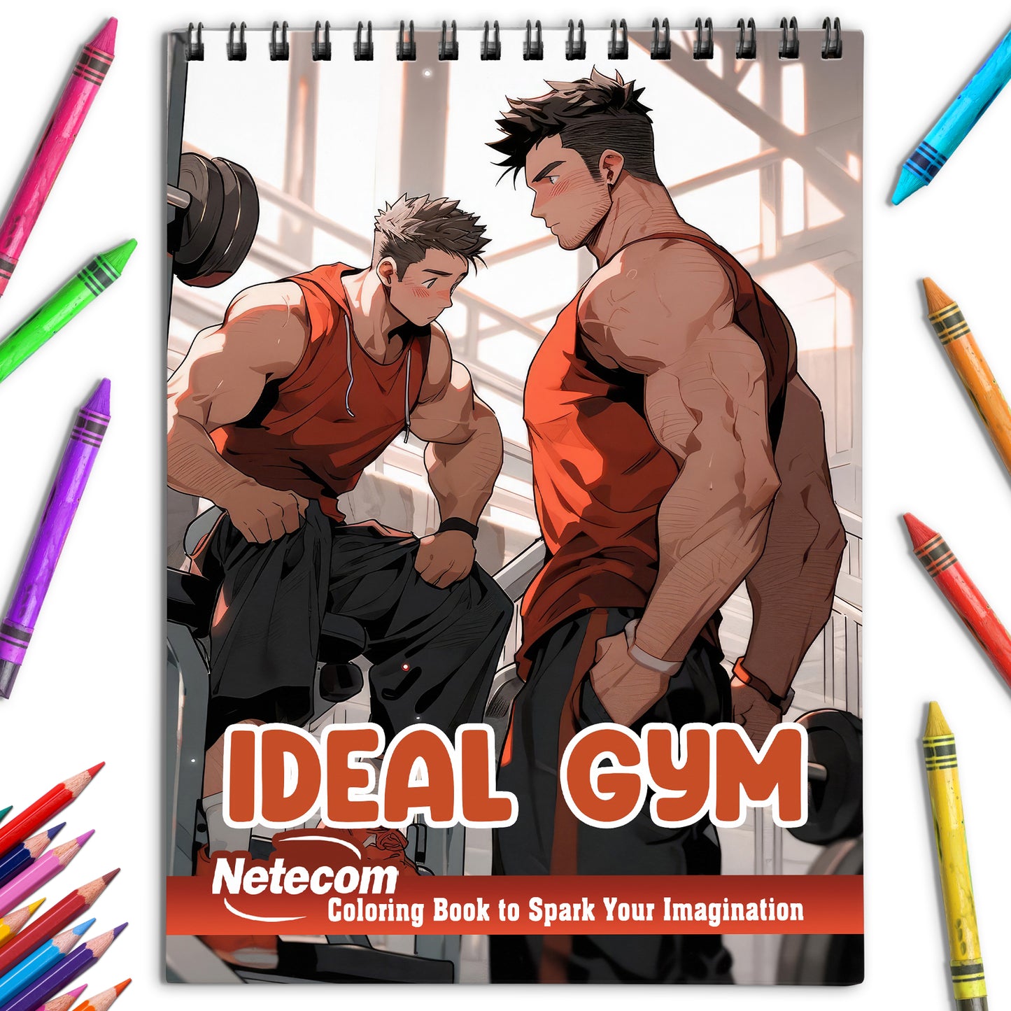 Ideal Gym Spiral Bound Coloring Book, Embrace the Journey to Self-Confidence with 30 Inspiring Pages, Where Love and Fitness Flourish.