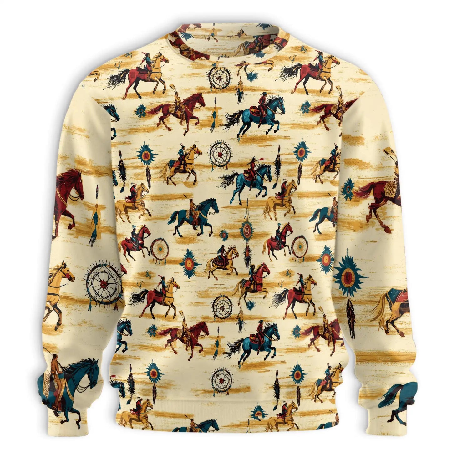 Wild Horse Sweatshirt, 3D All Over Print Mustang Western Crewneck Pullover for Men Women, Horse Lover Gift - Netecom