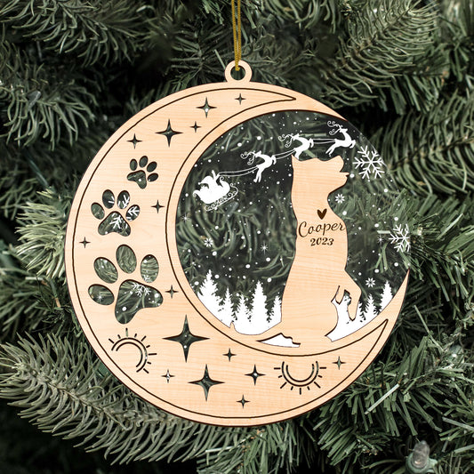 Netecom American Staffordshire Terrier Dog Memorial Suncatcher Personalized Dog Christmas Ornament, Bereavement Gifts for Loss of Pet, Dog Death Sympathy Gifts Pet Loss Sun Catchers, Dog Grief Gift