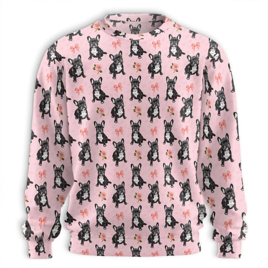 French Bulldog Sweatshirt, 3D All Over Print Frenchie Dog Crewneck Pullover for Men Women, French Bulldog Lover Gift - Netecom