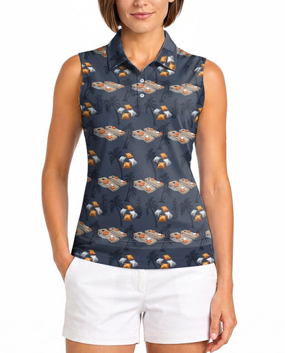 Cornhole Tree Sleeveless Polo Shirt for Women | Netecom