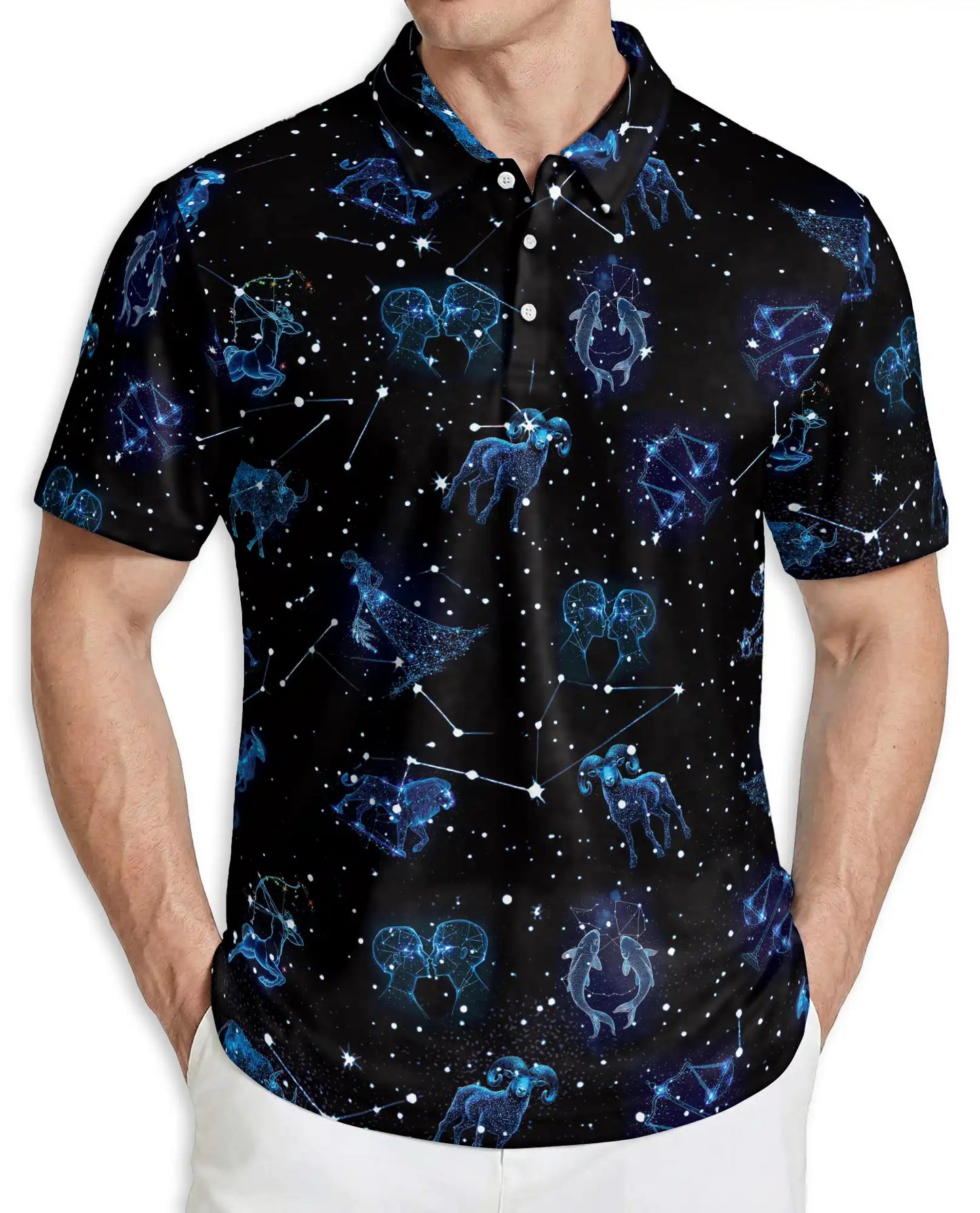 Zodiac Polo Shirt – Astrology Constellation Print | Netecom