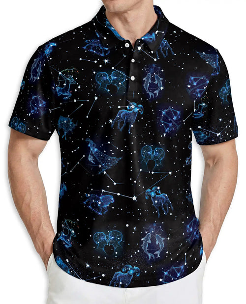 Zodiac Polo Shirt – Astrology Constellation Print | Netecom