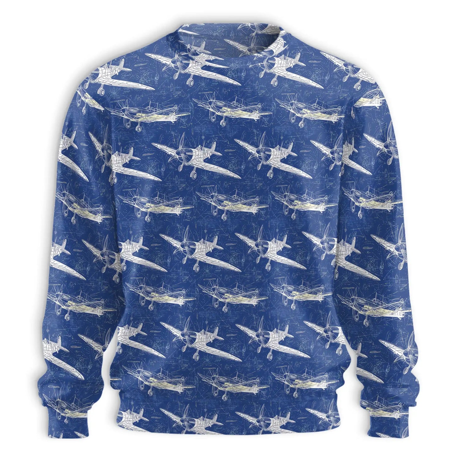 Vintage Aircraft Sweatshirt, 3D All Over Print Retro Aviation Crewneck Pullover for Men Women, Aircraft Lover Gift - Netecom